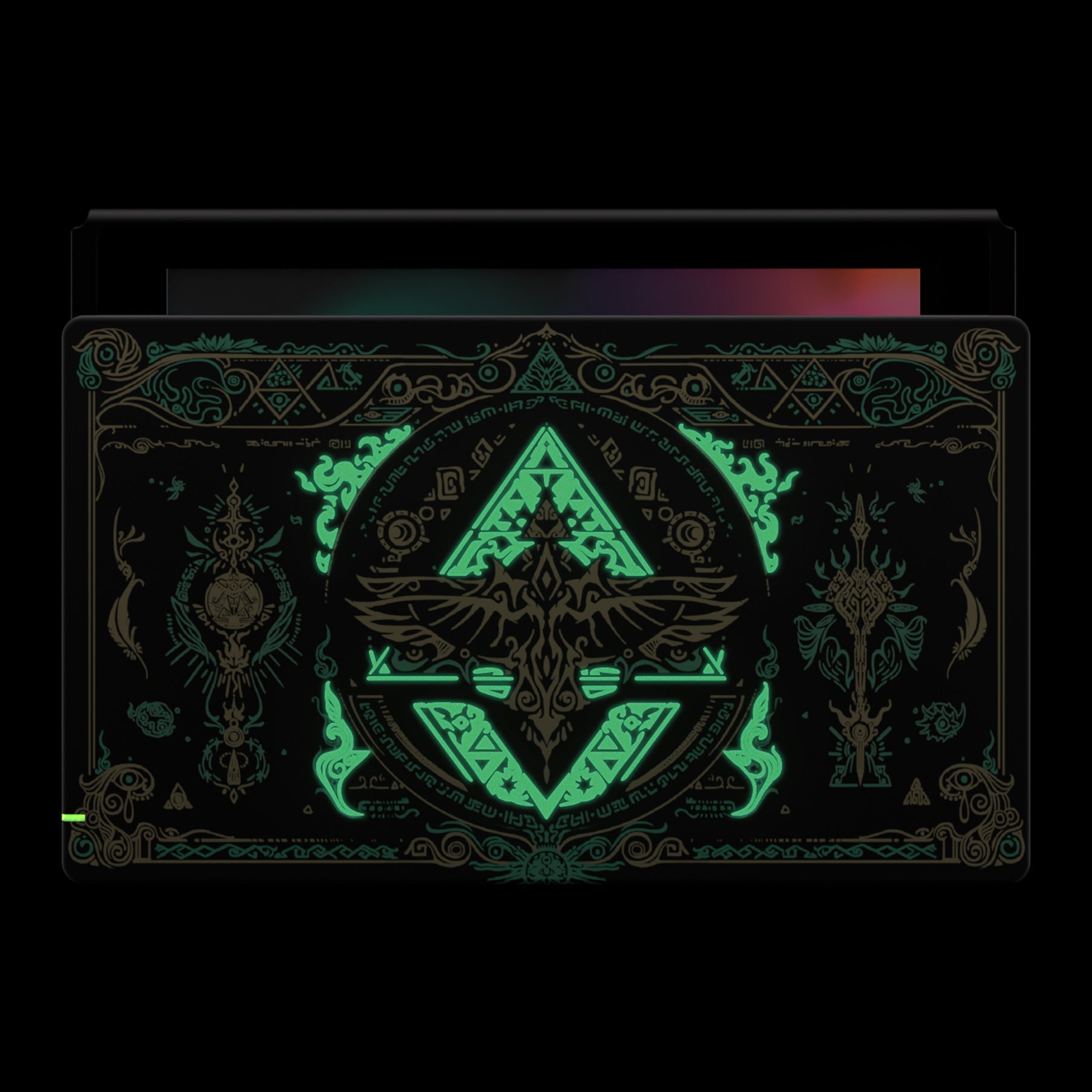 eXtremeRate Retail Custom Faceplate for Nintendo Switch Dock - Glow in Dark - Totem of Kingdom Black - FDT109