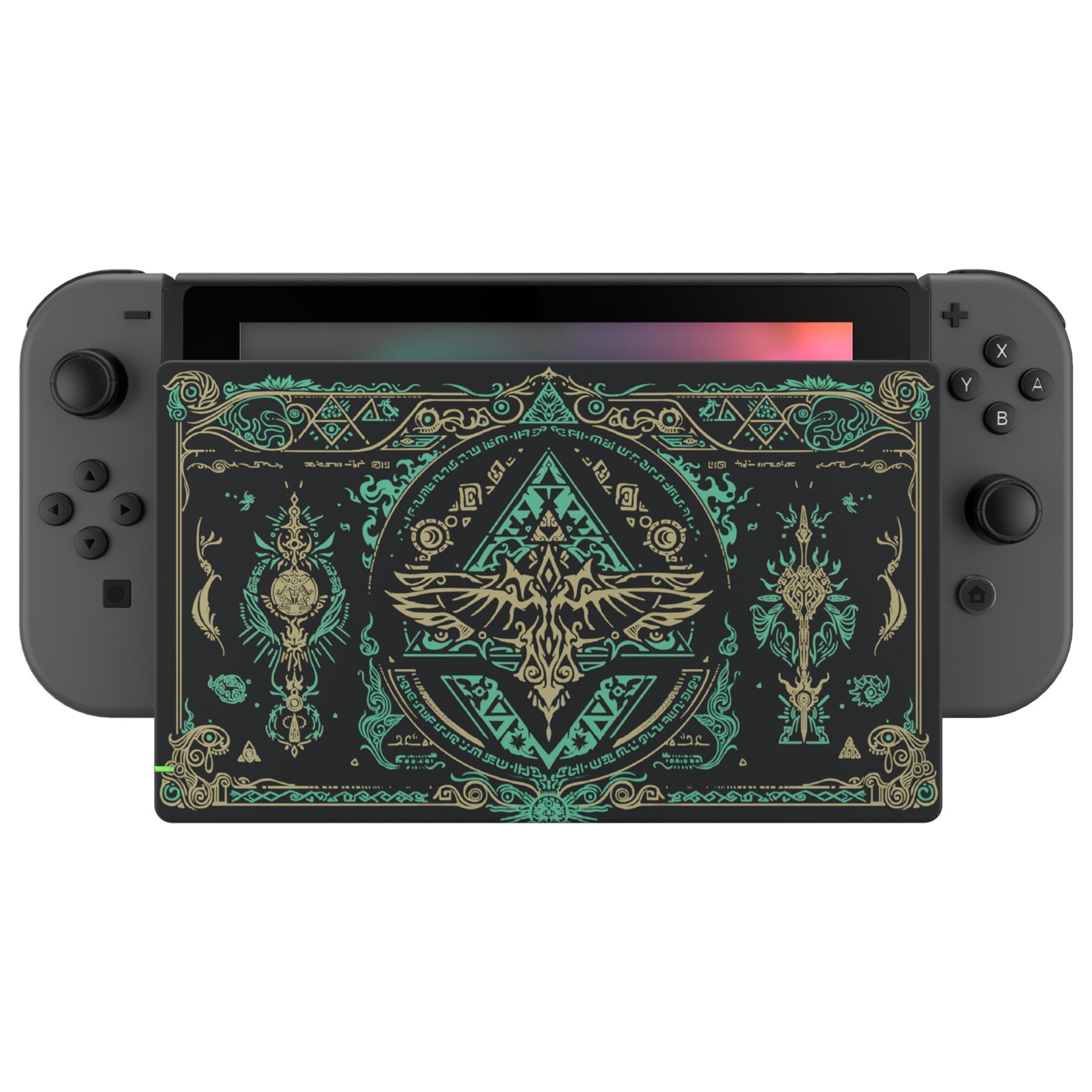 eXtremeRate Retail Custom Faceplate for Nintendo Switch Dock - Glow in Dark - Totem of Kingdom Black - FDT109