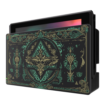 eXtremeRate Retail Custom Faceplate for Nintendo Switch Dock - Glow in Dark - Totem of Kingdom Black - FDT109