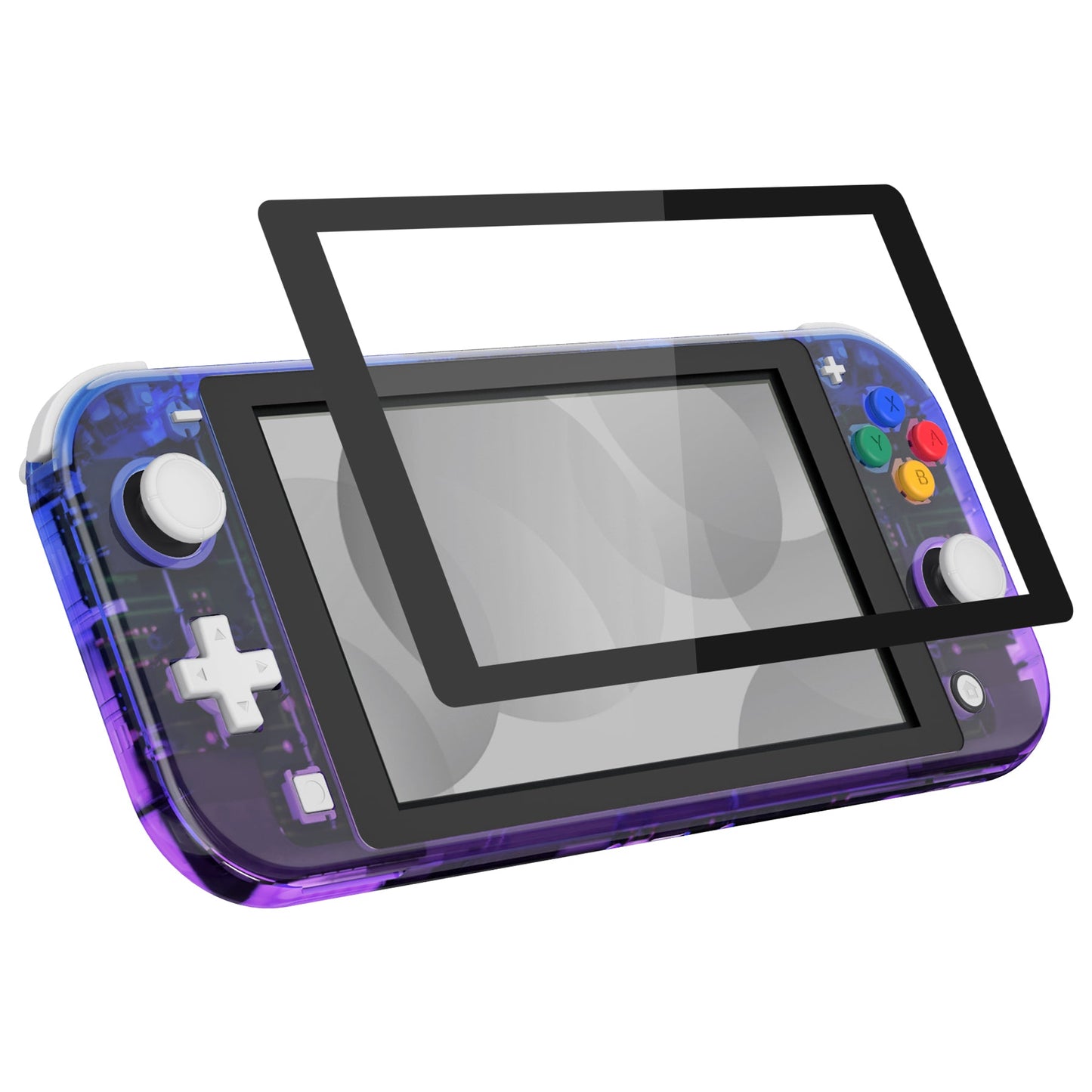 eXtremeRate Retail Gradient Translucent Bluebell DIY Replacement Shell for Nintendo Switch Lite, NSL Handheld Controller Housing with Screen Protector, Custom Case Cover for Nintendo Switch Lite - DLP317