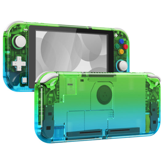 eXtremeRate Retail Gradient Translucent Green Blue DIY Replacement Shell for Nintendo Switch Lite, NSL Handheld Controller Housing with Screen Protector, Custom Case Cover for Nintendo Switch Lite - DLP319