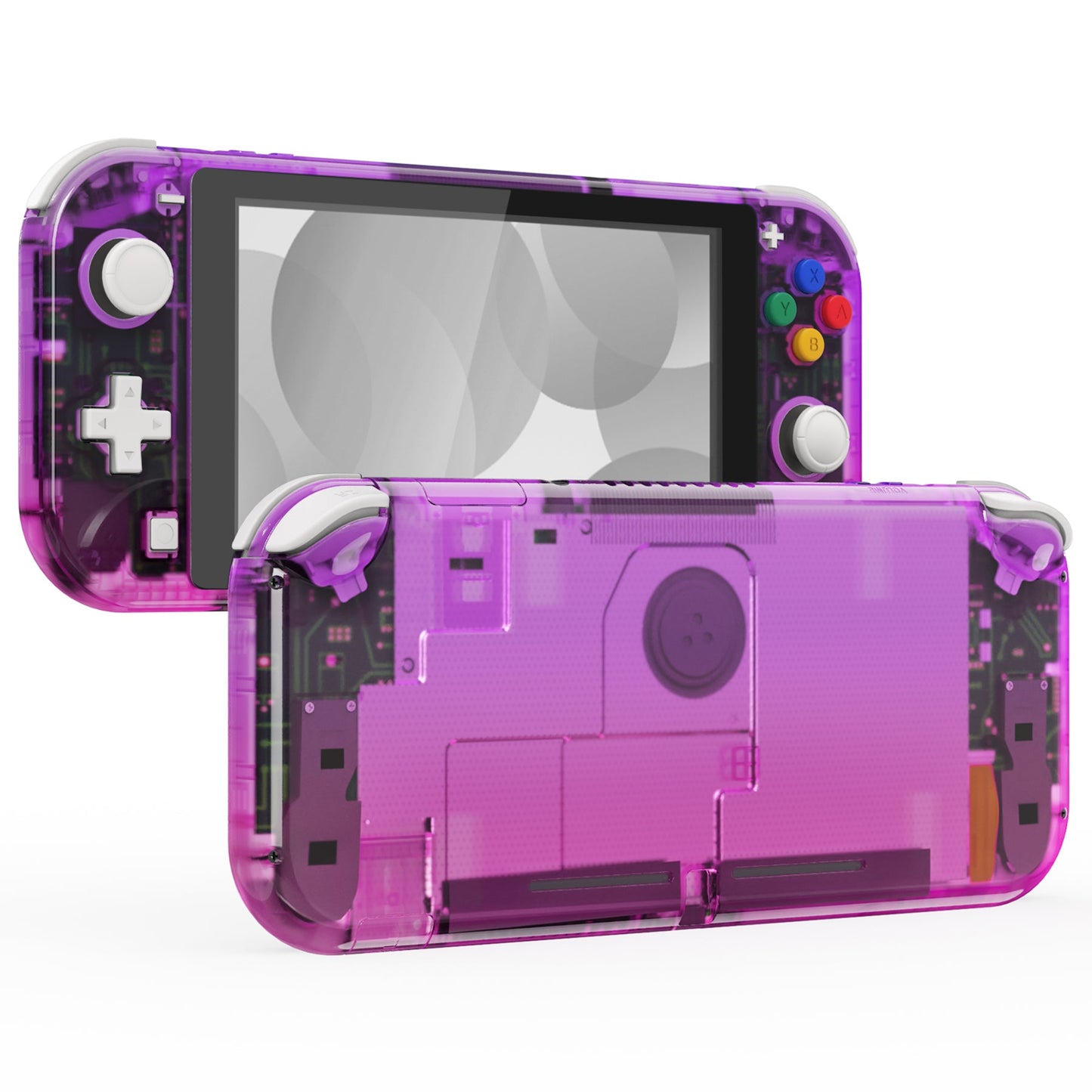 eXtremeRate Retail Gradient Translucent Purple Rose Red DIY Replacement Shell for Nintendo Switch Lite, NSL Handheld Controller Housing with Screen Protector, Custom Case Cover for Nintendo Switch Lite - DLP318