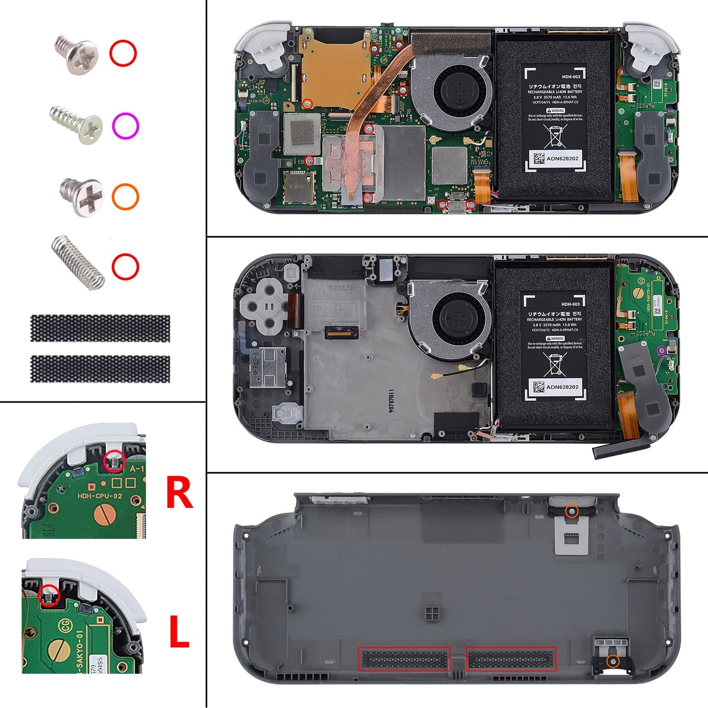 eXtremeRate Retail Gradient Translucent Purple Rose Red DIY Replacement Shell for Nintendo Switch Lite, NSL Handheld Controller Housing with Screen Protector, Custom Case Cover for Nintendo Switch Lite - DLP318