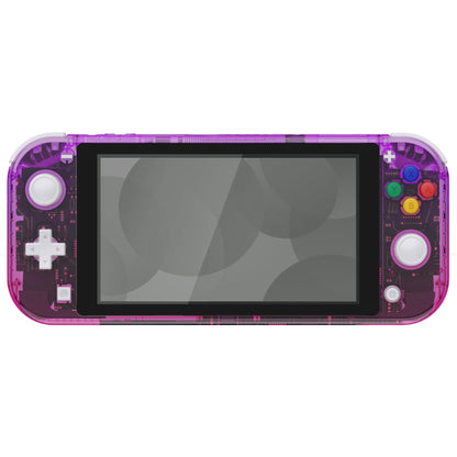 eXtremeRate Retail Gradient Translucent Purple Rose Red DIY Replacement Shell for Nintendo Switch Lite, NSL Handheld Controller Housing with Screen Protector, Custom Case Cover for Nintendo Switch Lite - DLP318