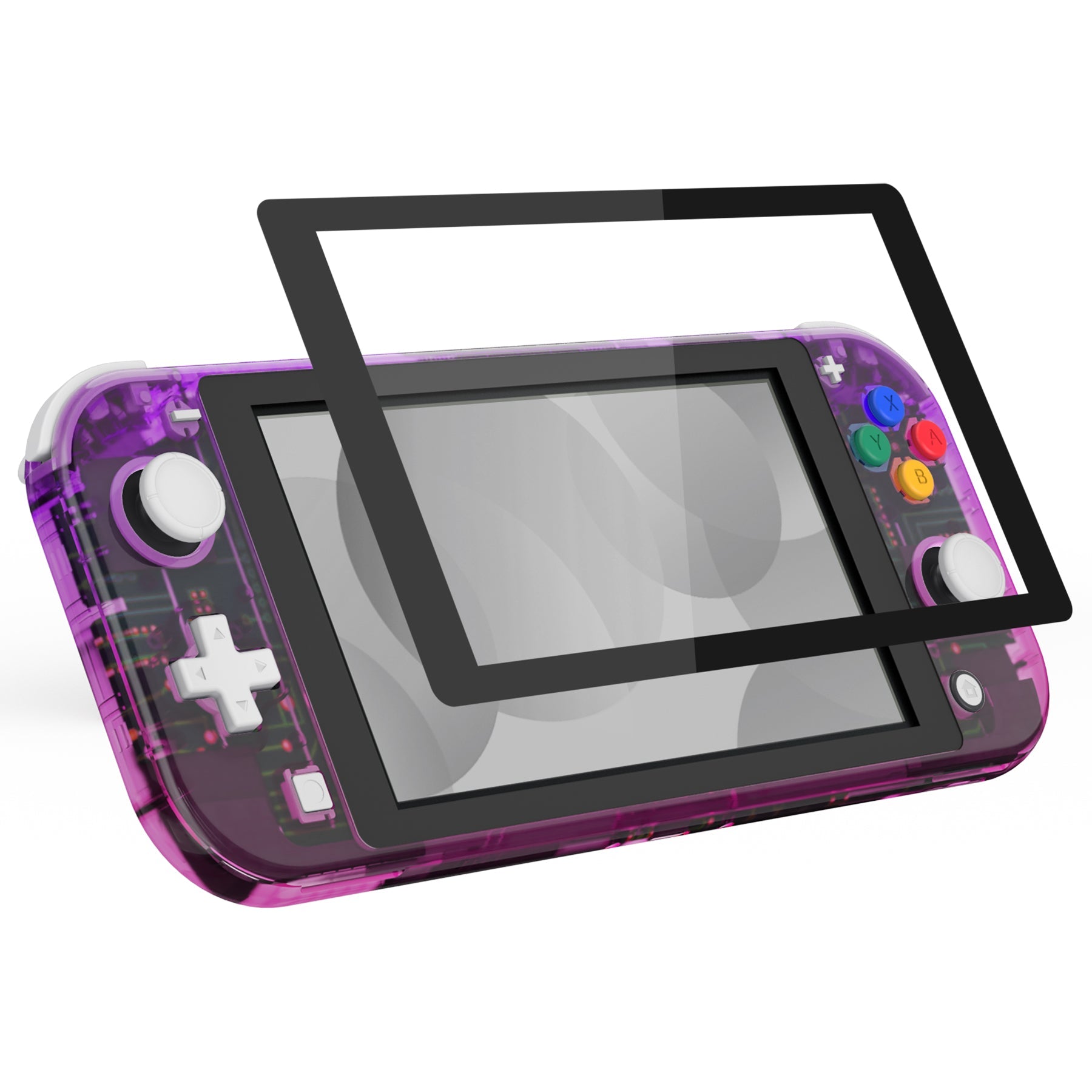 eXtremeRate Retail Gradient Translucent Purple Rose Red DIY Replacement Shell for Nintendo Switch Lite, NSL Handheld Controller Housing with Screen Protector, Custom Case Cover for Nintendo Switch Lite - DLP318