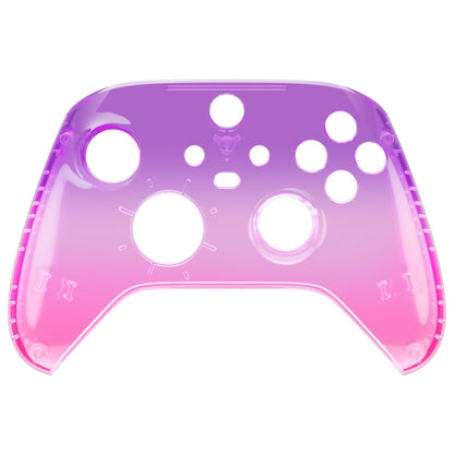 eXtremeRate Retail Gradient Translucent Purple Rose Red Replacement Front Housing Shell for Xbox Series X Controller, Custom Cover Faceplate for Xbox Series S Controller - Controller NOT Included - FX3P354