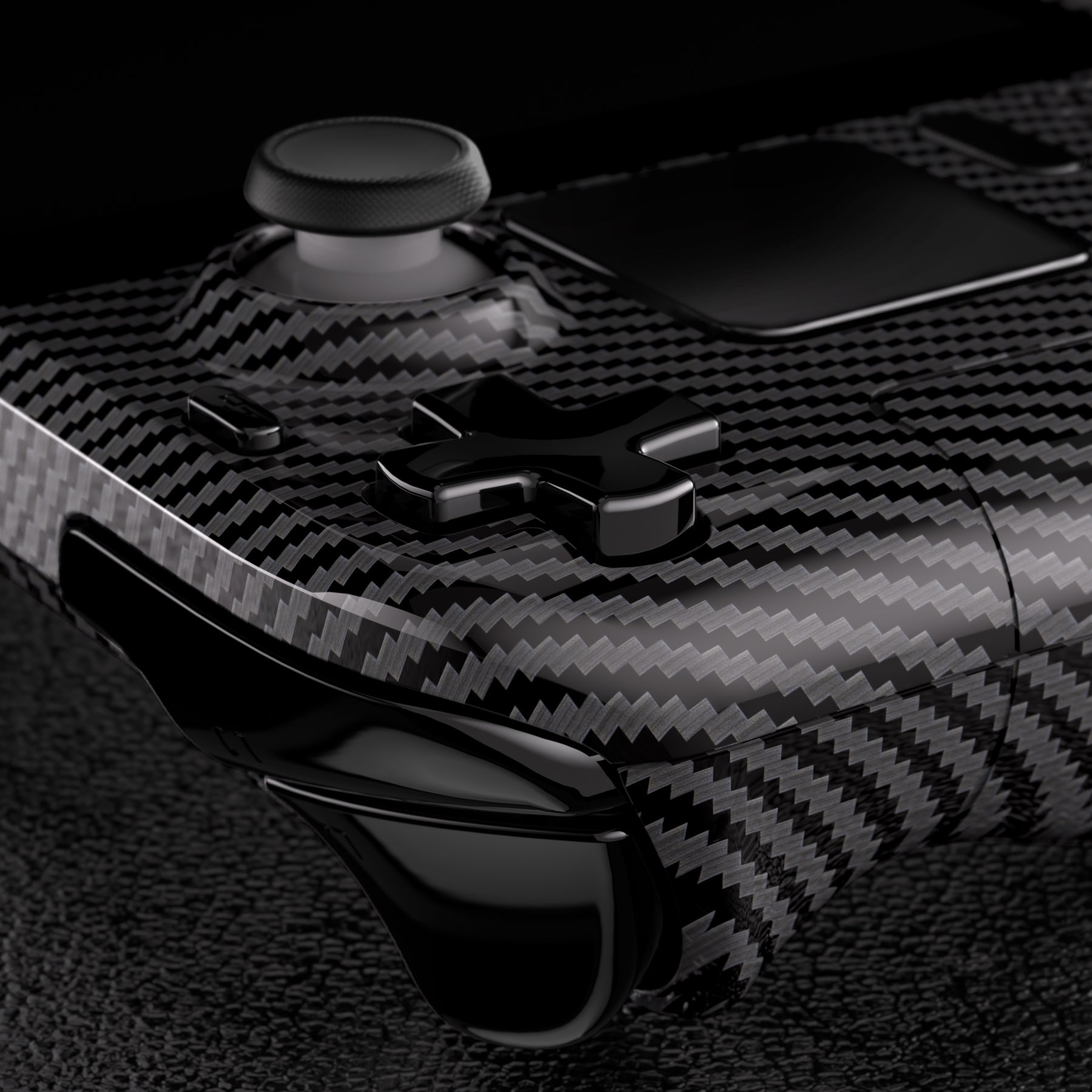 eXtremeRate Retail Graphite Carbon Fiber Pattern Custom Full Set Shell with Buttons for Steam Deck Console