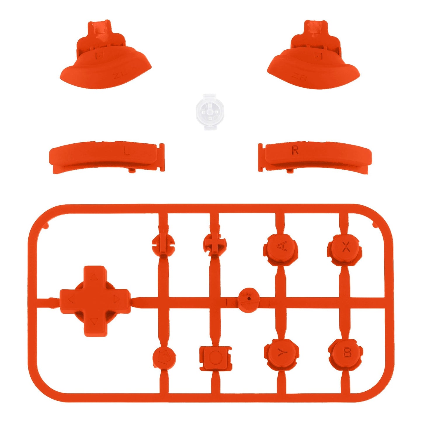 eXtremeRate Retail Orange Replacement ABXY Home Capture Plus Minus Keys Dpad L R ZL ZR Trigger for NS Switch Lite, Full Set Buttons Repair Kits with Tools for NS Switch Lite - HL504