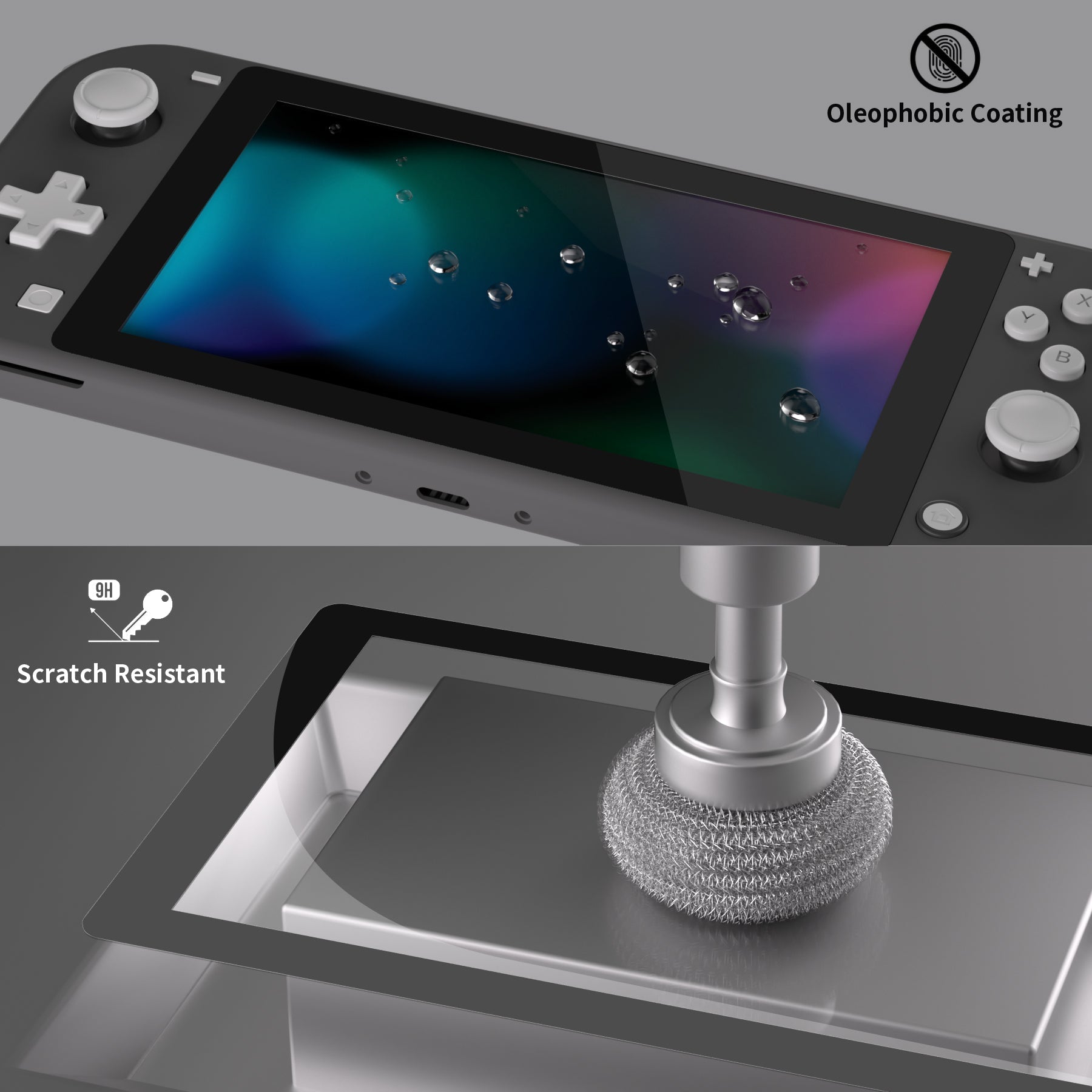 eXtremeRate Nintendo Switch Lite用2枚セット傷防止透明HD強化ガラス