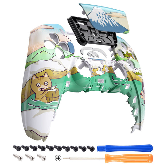 eXtremeRate Retail Hot Spring Kitties Front Housing Shell Compatible with ps5 Controller BDM-010 BDM-020 BDM-030, DIY Replacement Shell Custom Touch Pad Cover Compatible with ps5 Controller - ZPFR007G3