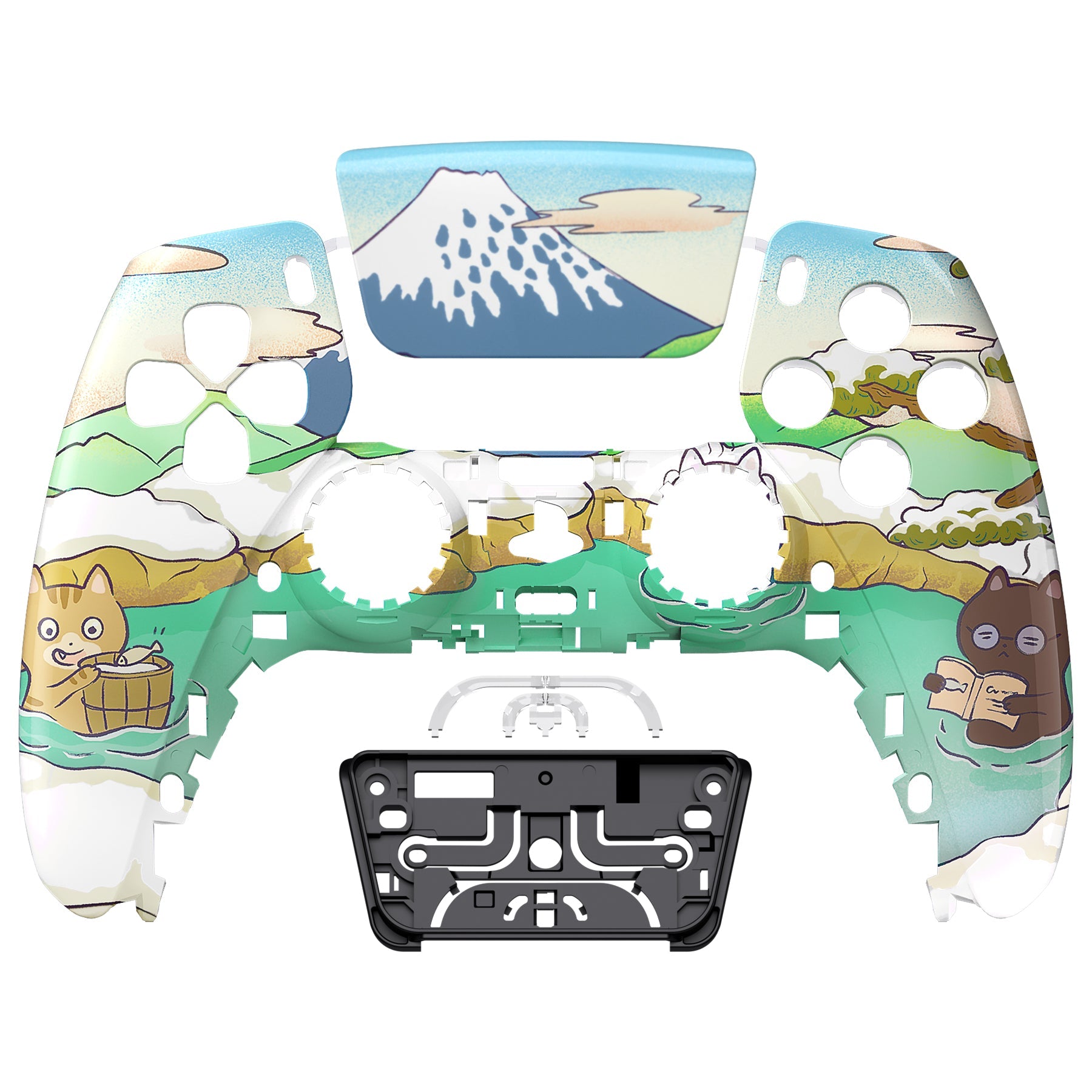 eXtremeRate Retail Hot Spring Kitties Front Housing Shell Compatible with ps5 Controller BDM-010 BDM-020 BDM-030, DIY Replacement Shell Custom Touch Pad Cover Compatible with ps5 Controller - ZPFR007G3