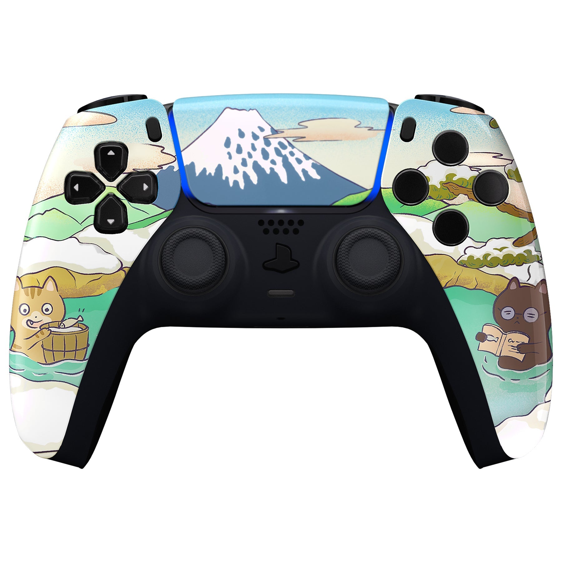 eXtremeRate Retail Hot Spring Kitties Front Housing Shell Compatible with ps5 Controller BDM-010 BDM-020 BDM-030, DIY Replacement Shell Custom Touch Pad Cover Compatible with ps5 Controller - ZPFR007G3