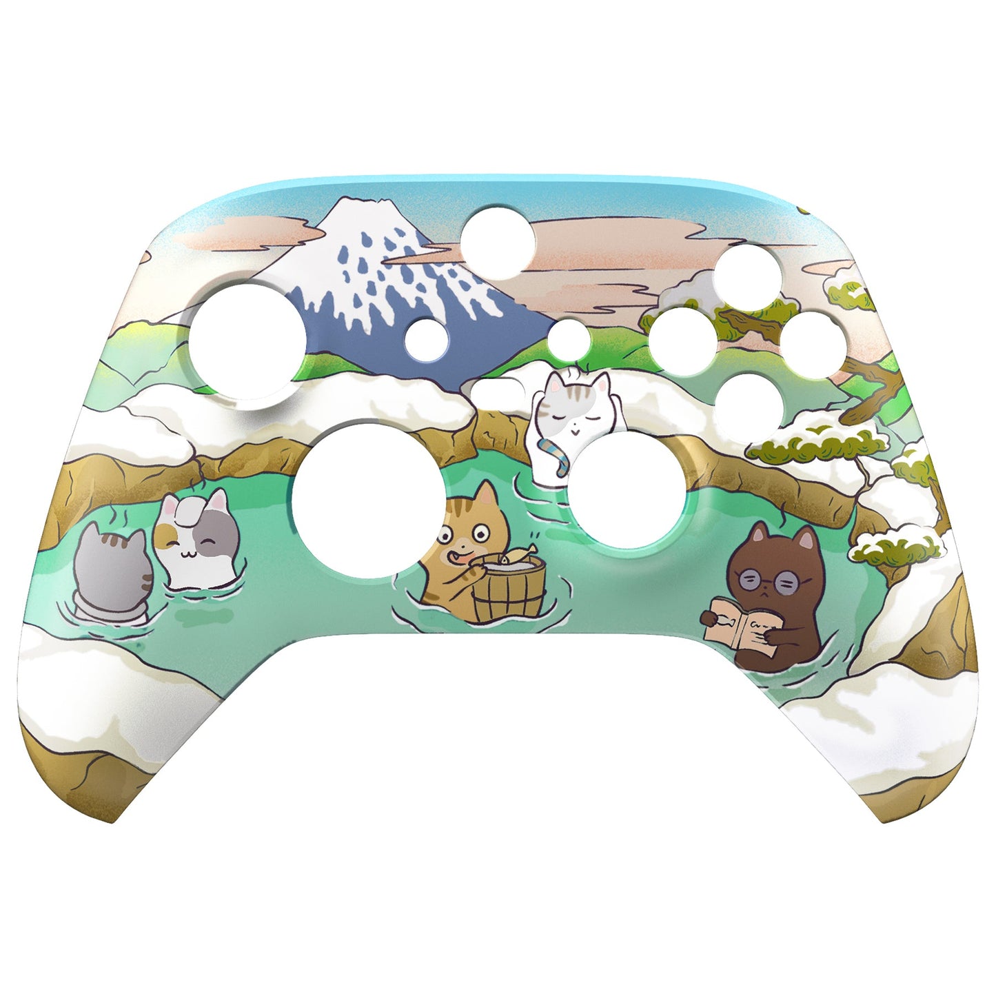 Hot Spring Kitties Replacement Part Faceplate, Soft Touch Grip Housing Shell Case for Xbox Series S & Xbox Series X Controller Accessories - Controller NOT Included - FX3R007 eXtremeRate