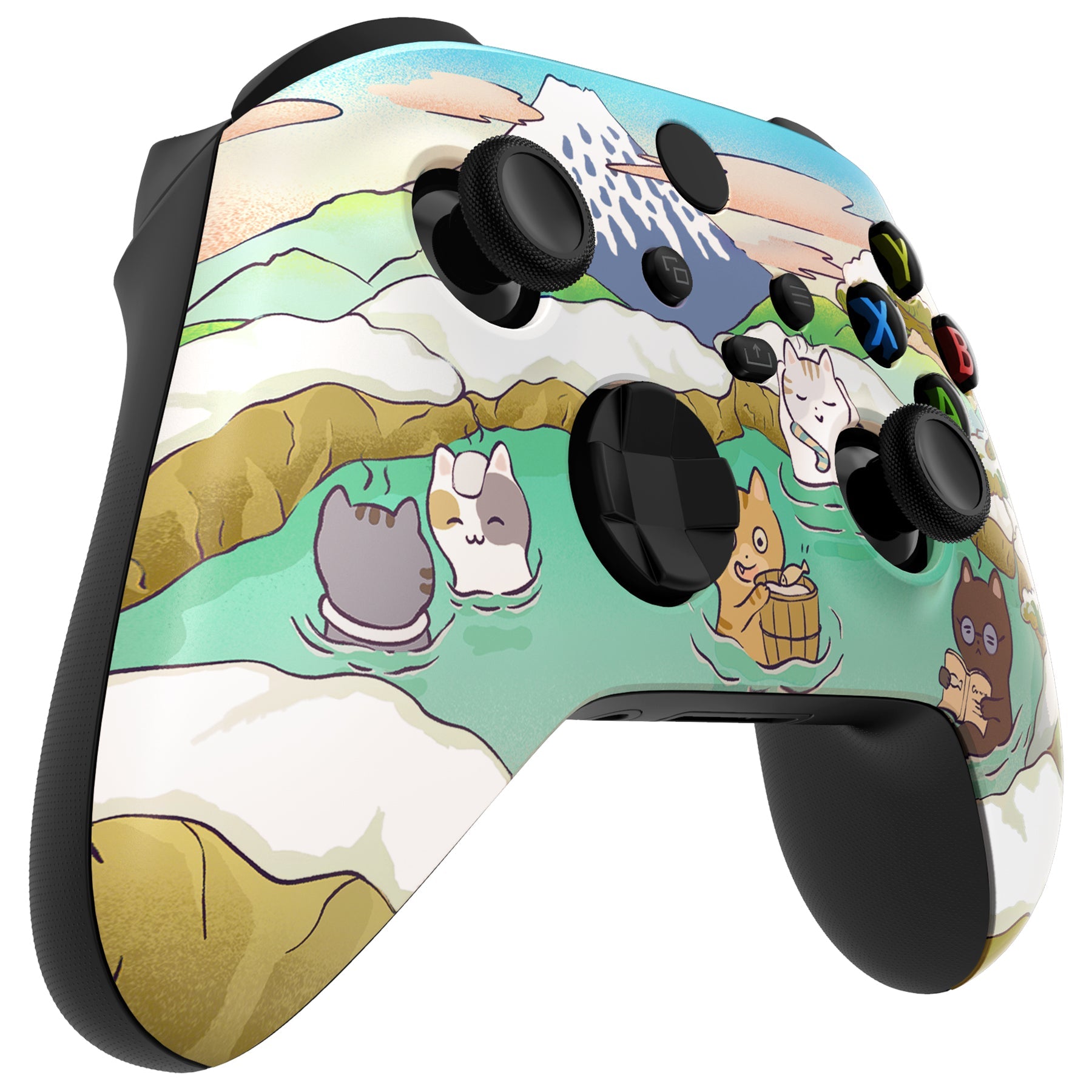 Hot Spring Kitties Replacement Part Faceplate, Soft Touch Grip Housing Shell Case for Xbox Series S & Xbox Series X Controller Accessories - Controller NOT Included - FX3R007 eXtremeRate