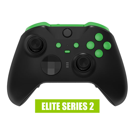 eXtremeRate Retail Green Replacement Buttons for Xbox One Elite Series 2 Controller, LB RB LT RT Bumpers Triggers ABXY Start Back Sync Profile Switch Keys for Xbox One Elite V2 Controller (Model 1797 and Core Model 1797) - IL106