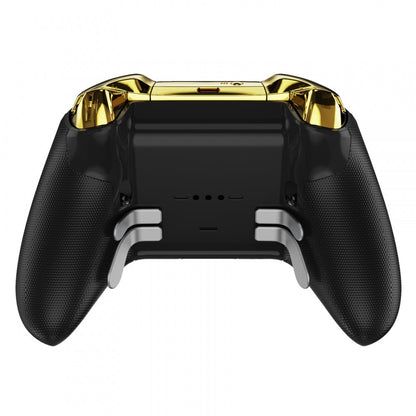 eXtremeRate Retail Chrome Gold Replacement Buttons for Xbox One Elite Series 2 Controller, LB RB LT RT Bumpers Triggers ABXY Start Back Sync Profile Switch Keys for Xbox One Elite V2 Controller (Model 1797 and Core Model 1797) - IL201