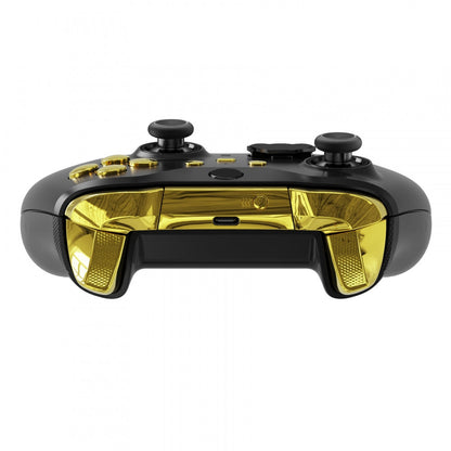 eXtremeRate Retail Chrome Gold Replacement Buttons for Xbox One Elite Series 2 Controller, LB RB LT RT Bumpers Triggers ABXY Start Back Sync Profile Switch Keys for Xbox One Elite V2 Controller (Model 1797 and Core Model 1797) - IL201