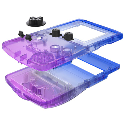 IPS Ready Upgraded GBC Replacement Full Set Shells with Buttons for Gameboy Color, Compatible with GBC OSD IPS & Regular IPS & Standard LCD - Gradient Translucent Bluebell eXtremeRate