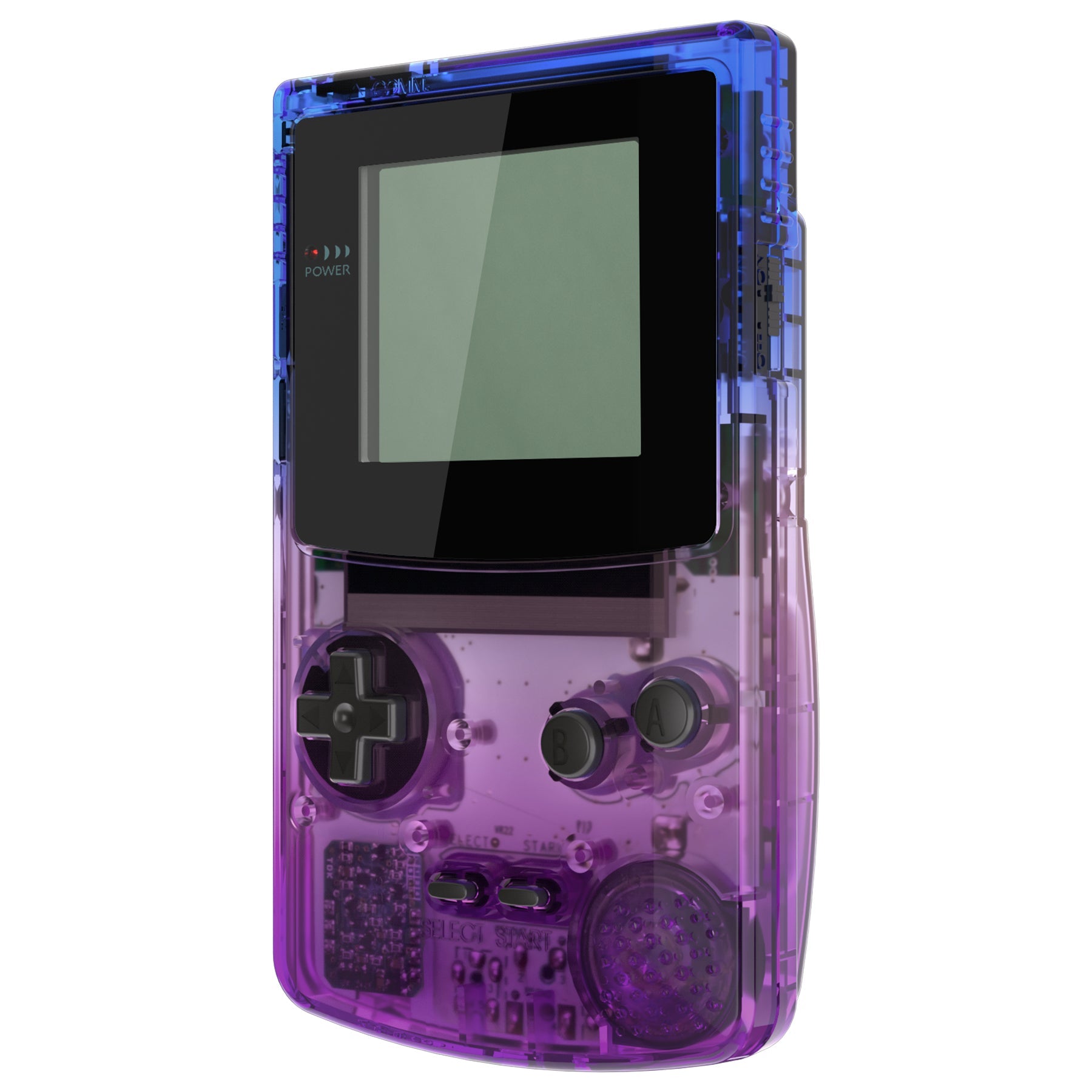 IPS Ready Upgraded GBC Replacement Full Set Shells with Buttons for Gameboy Color, Compatible with GBC OSD IPS & Regular IPS & Standard LCD - Gradient Translucent Bluebell eXtremeRate