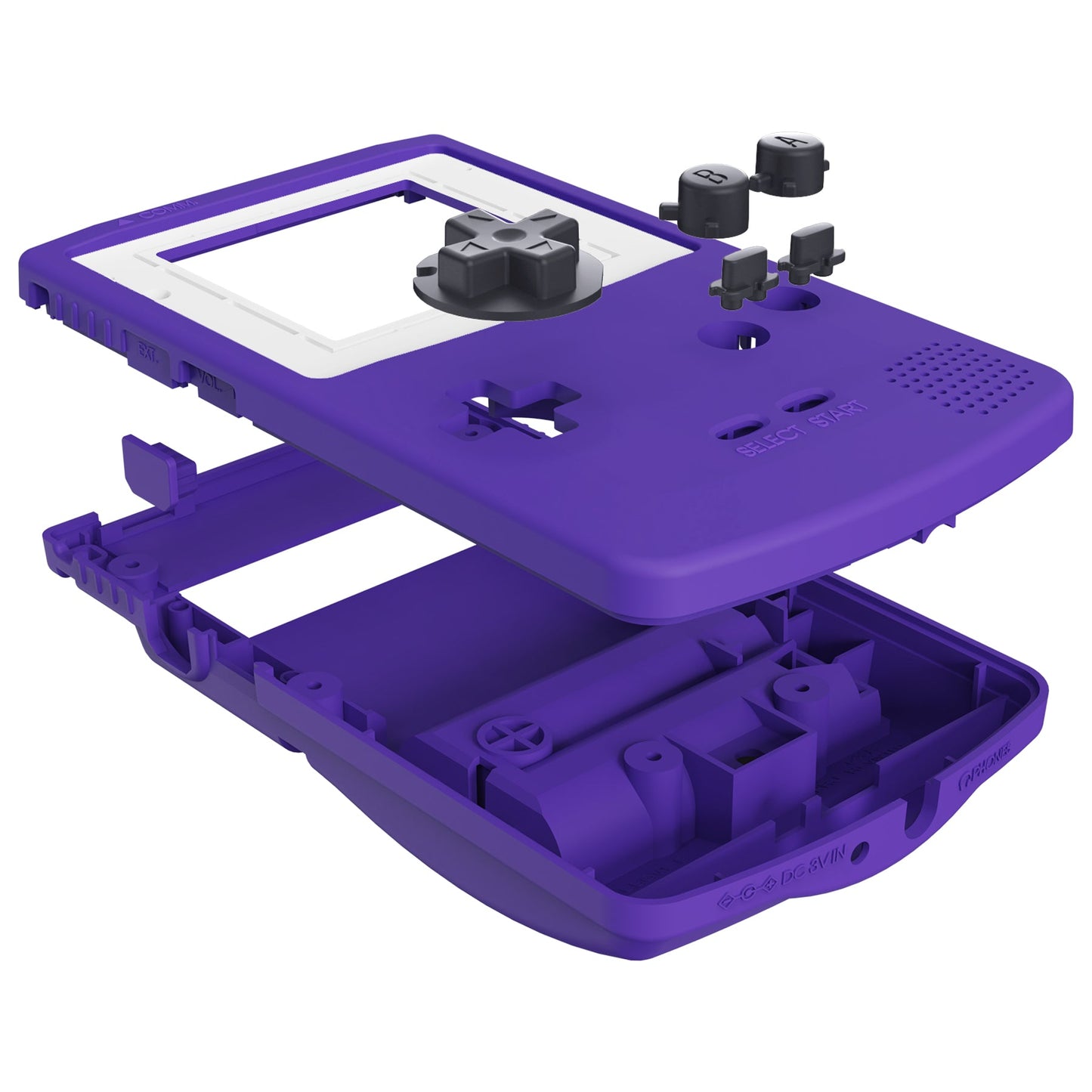 eXtremeRate Retail IPS Ready Upgraded eXtremeRate Purple GBC Replacement Shell Full Housing Cover with Buttons for Gameboy Color - Fit for GBC OSD IPS & Regular IPS & Standard LCD -C Console & IPS Screen NOT Included - QCBP3014