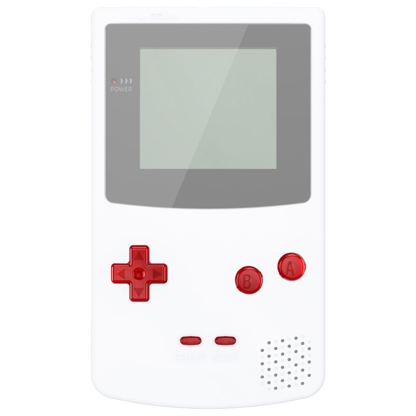 eXtremeRate Retail eXtremeRate Clear Red Replacement Full Set Buttons for Gameboy Color GBC - Handheld Game Console NOT Included - JCB4002