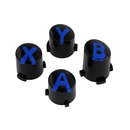 eXtremeRate Retail Three-Tone Black & Clear & Blue ABXY Action Buttons with Classic Symbols for Xbox Series X & S Controller & Xbox One S/X & Xbox One Elite V1/V2 Controller - JDX3M004