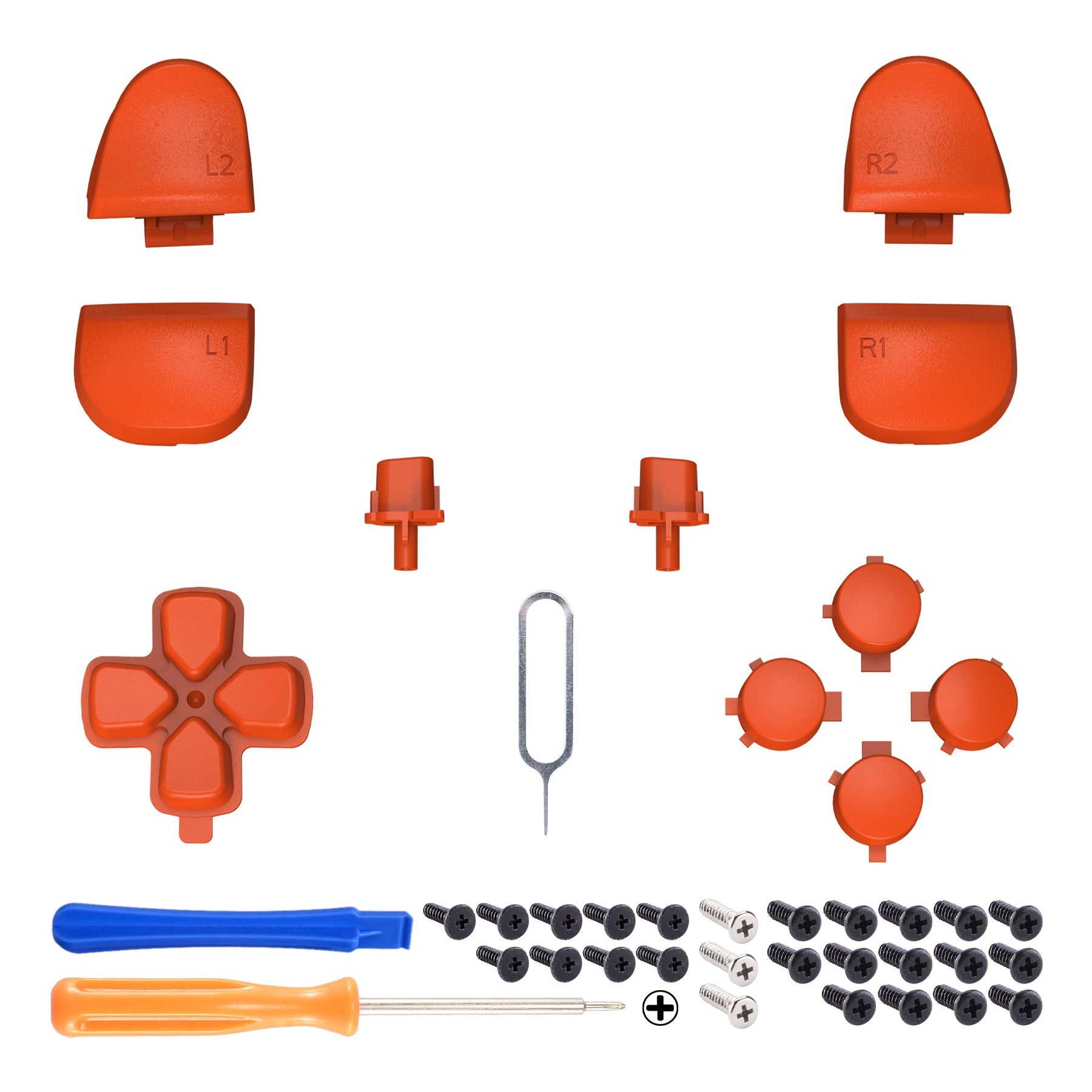 eXtremeRate Replacement Full Set Buttons Compatible with PS5 Controller BDM-030/040 - Orange eXtremeRate