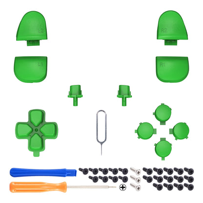 eXtremeRate Replacement Full Set Buttons Compatible with PS5 Controller BDM-030/040 - Green eXtremeRate