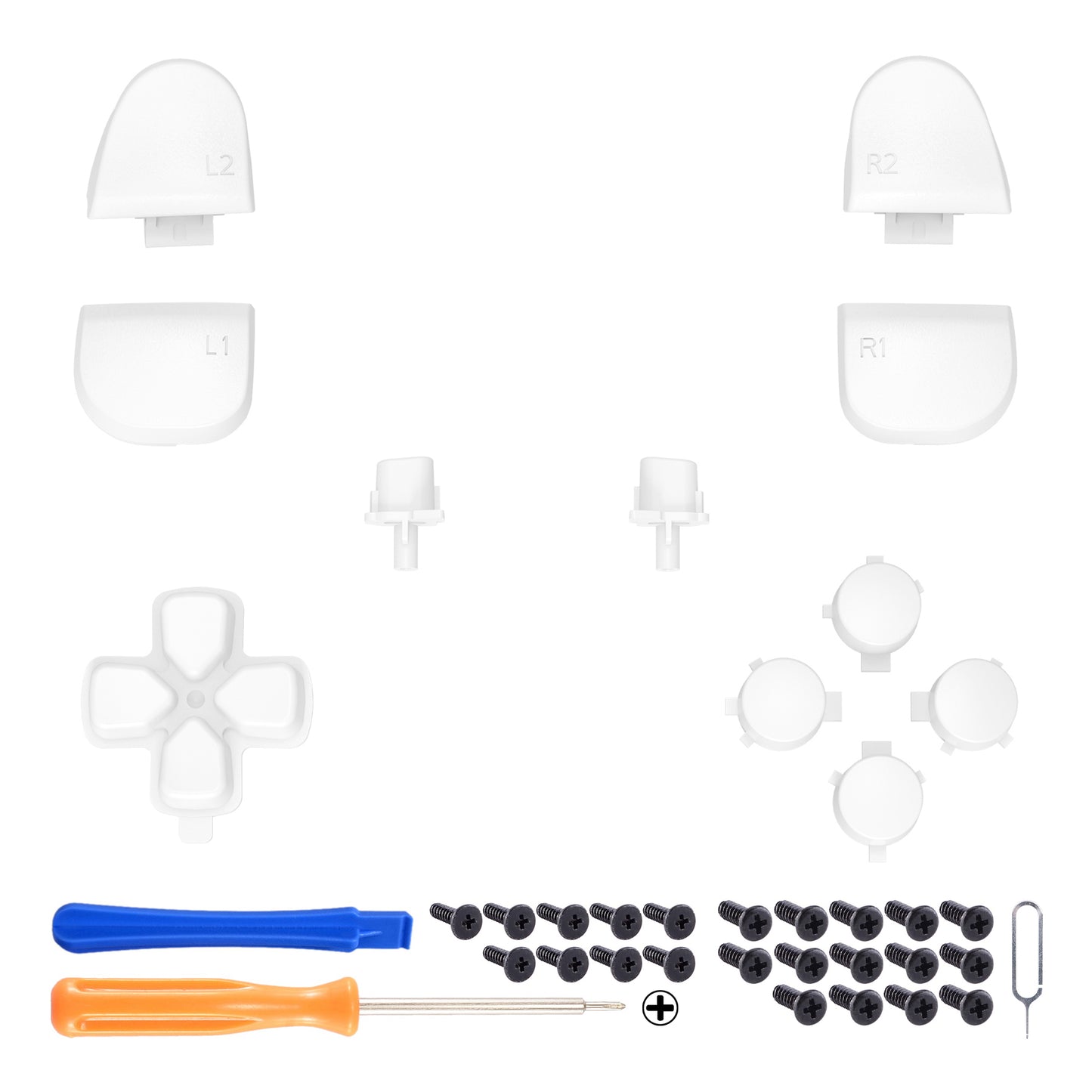 eXtremeRate Replacement Button Set for PS5 Controller BDM-030/040/050/060 (White)