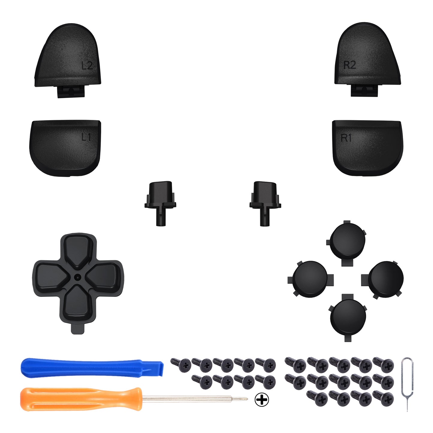 eXtremeRate PS5コントローラーBDM-030/040/050/060対応交換対応用フルセットボタン【ブラック】