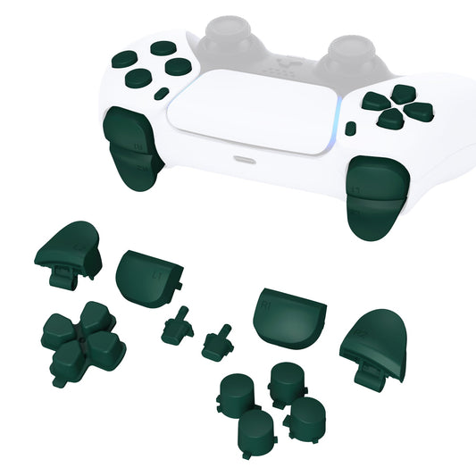 eXtremeRate Retail Replacement D-pad R1 L1 R2 L2 Triggers Share Options Face Buttons, Racing Green Full Set Buttons Compatible with ps5 Controller BDM-010 & BDM-020 - JPF1016G2