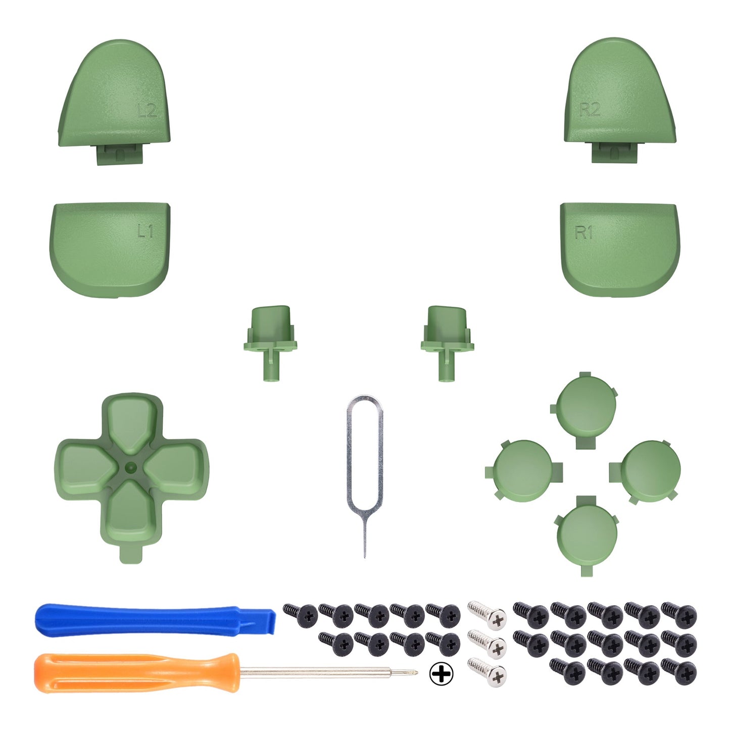 eXtremeRate Replacement Full Set Buttons Compatible with PS5 Controller BDM-030/040 - Matcha Green eXtremeRate