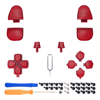 eXtremeRate Replacement Full Set Buttons Compatible with PS5 Controller BDM-030/040 - Passion Red eXtremeRate