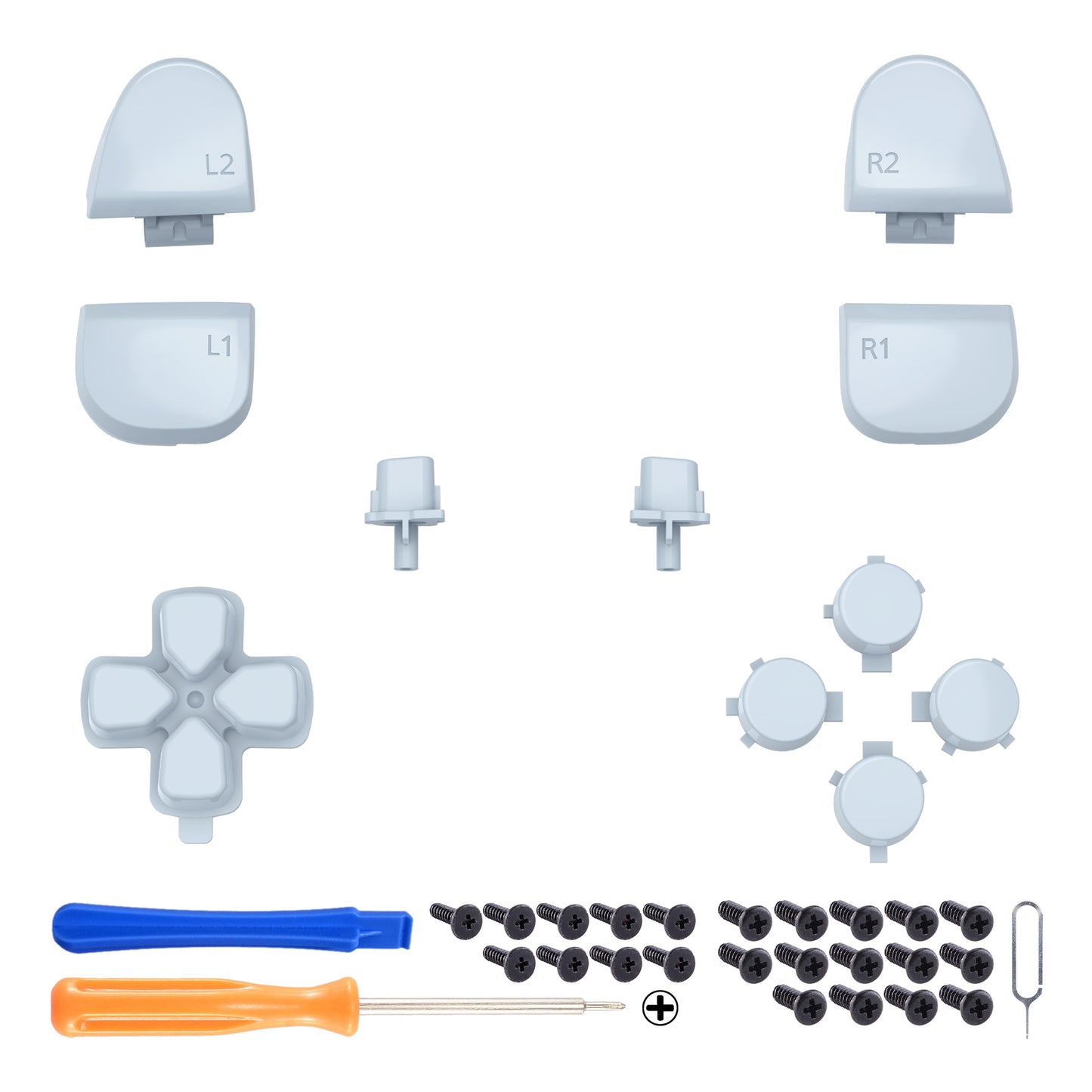 eXtremeRate Replacement Button Set for PS5 Controller BDM-030/040/050/060 (Light Cyan)