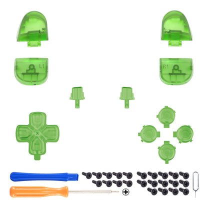 eXtremeRate Replacement Button Set for PS5 Controller BDM-030/040/050/060 (Clear Green)