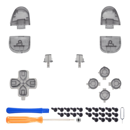 eXtremeRate Replacement Button Set for PS5 Controller BDM-030/040/050/060 (Clear Black)