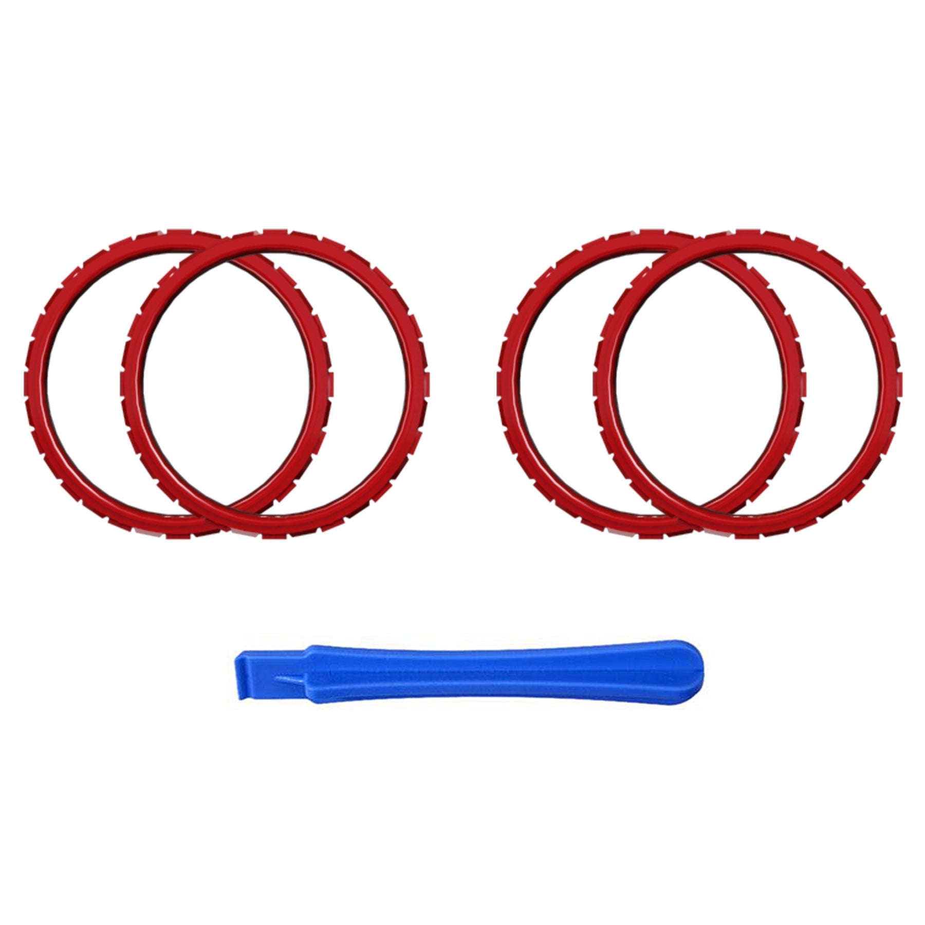 eXtremeRate Retail Scarlet Red Replacement Accessories for ps5 Controller, Custom Accent Rings for ps5 Controller - Controller NOT Included - JPF5003