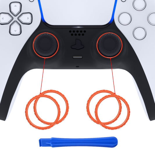 eXtremeRate Retail Orange Replacement Accessories for ps5 Controller, Custom Accent Rings for ps5 Controller - Controller NOT Included - JPF5004