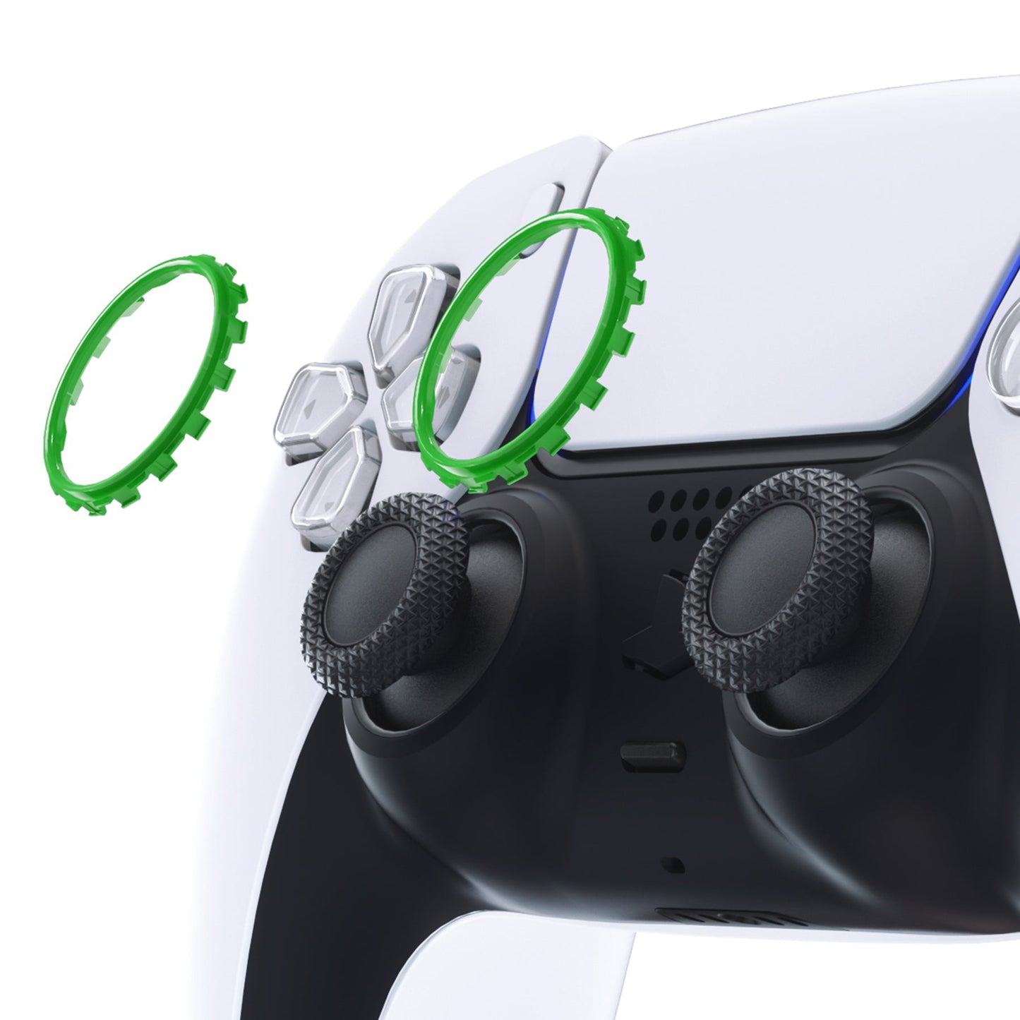 eXtremeRate Retail Green Replacement Accessories for ps5 Controller, Custom Accent Rings for ps5 Controller - Controller NOT Included - JPF5006