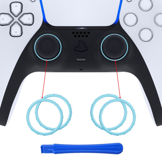 eXtremeRate Retail Heaven Blue Replacement Accessories for ps5 Controller, Custom Accent Rings for ps5 Controller - Controller NOT Included - JPF5012