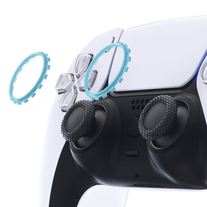 eXtremeRate Retail Heaven Blue Replacement Accessories for ps5 Controller, Custom Accent Rings for ps5 Controller - Controller NOT Included - JPF5012