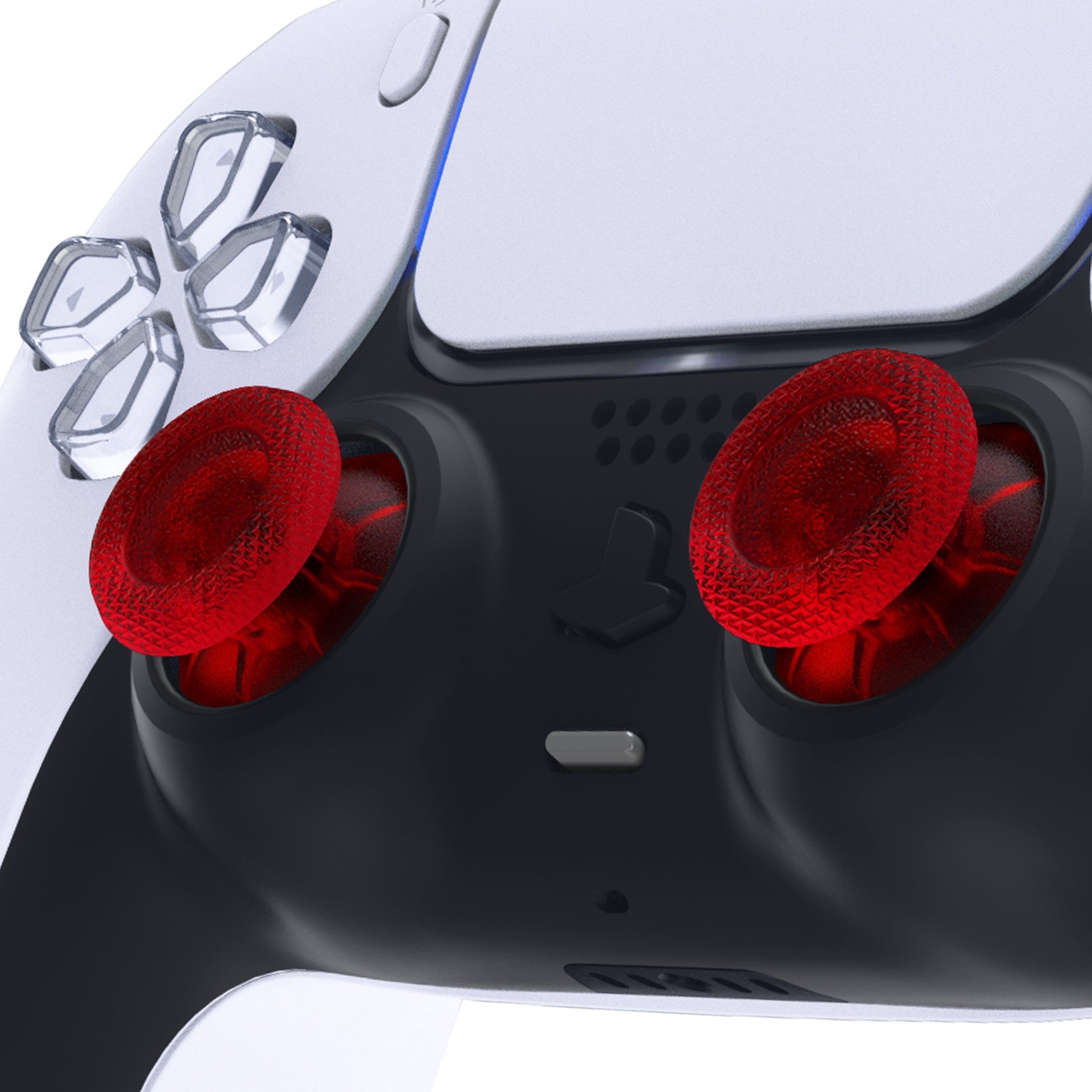 eXtremeRate Retail Clear Red Replacement Thumbsticks for ps5 Controller, Custom Analog Stick Joystick Compatible with ps5, for ps4 All Model Controller - JPF622