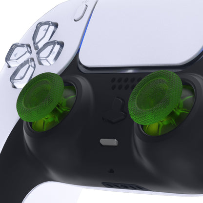 eXtremeRate Retail Clear Green Replacement Thumbsticks for ps5 Controller, Custom Analog Stick Joystick Compatible with ps5, for ps4 All Model Controller - JPF623