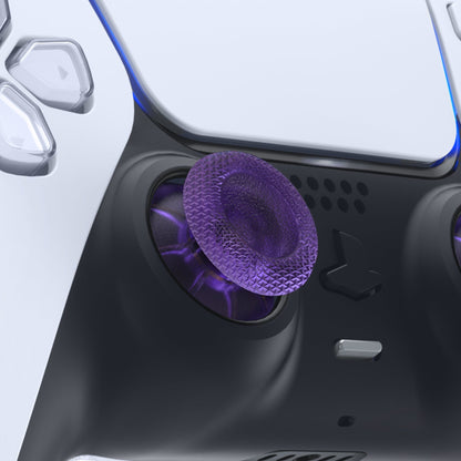 eXtremeRate Retail Clear Atomic Purple Replacement Thumbsticks for ps5 Controller, Custom Analog Stick Joystick Compatible with ps5, for ps4 All Model Controller - JPF625