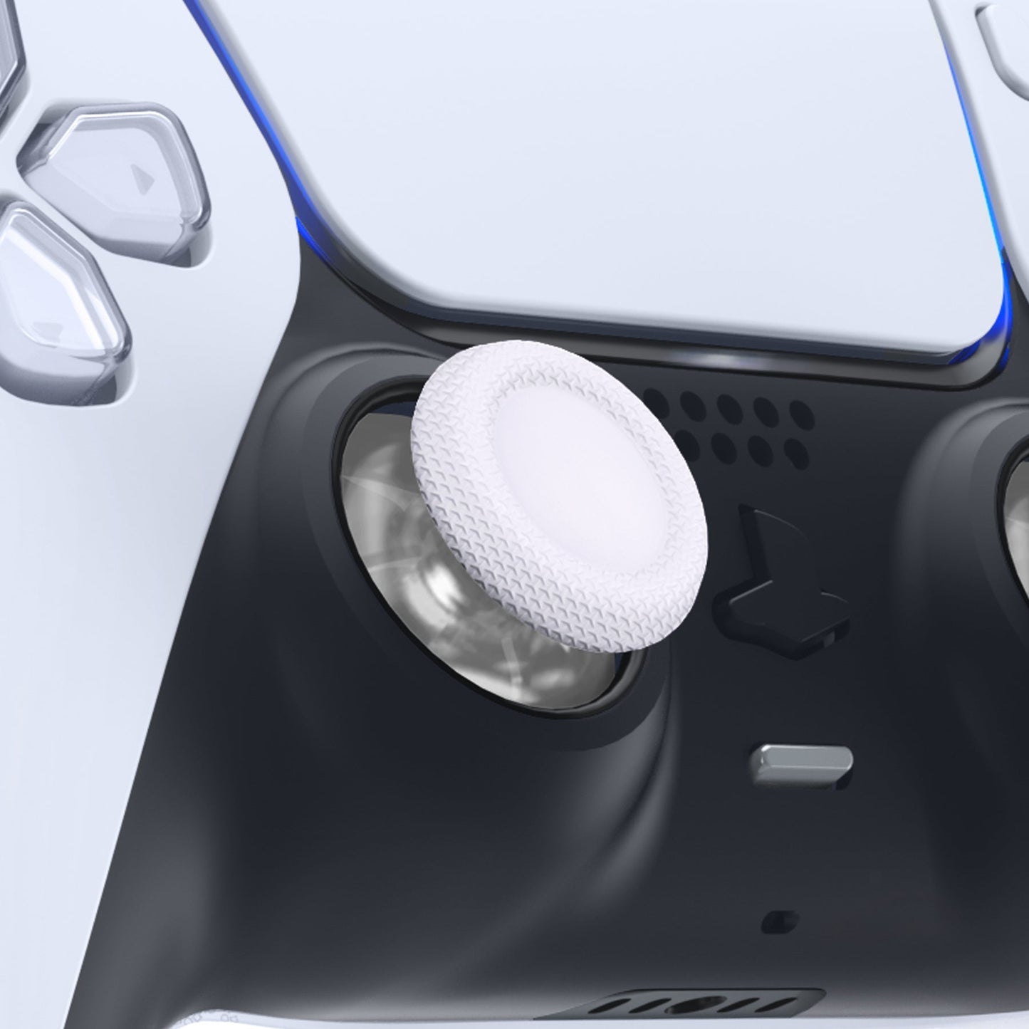 eXtremeRate Retail White & Clear Replacement Thumbsticks for ps5 Controller, Custom Analog Stick Joystick Compatible with ps5, for ps4 All Model Controller - JPF629