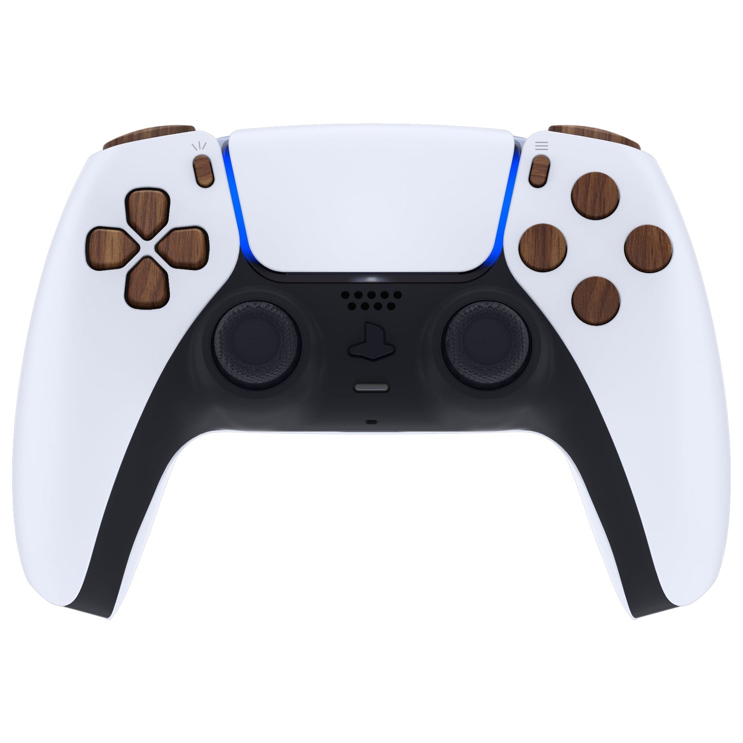 eXtremeRate Replacement Full Set Buttons Compatible with PS5 Controller BDM-030/040 - Wood Grain eXtremeRate