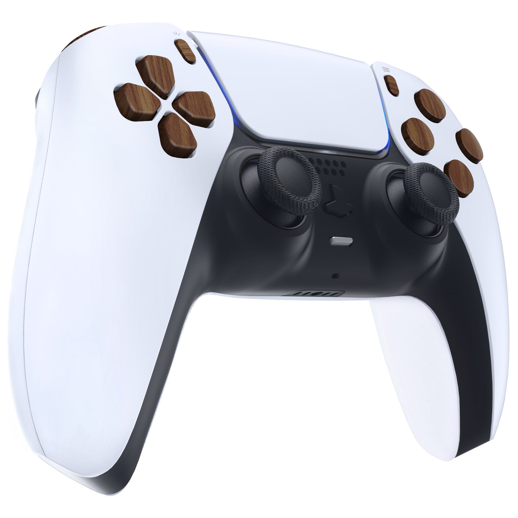 eXtremeRate Replacement Full Set Buttons Compatible with PS5 Controller BDM-030/040 - Wood Grain eXtremeRate