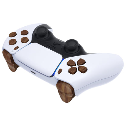 eXtremeRate Replacement Full Set Buttons Compatible with PS5 Controller BDM-030/040 - Wood Grain eXtremeRate