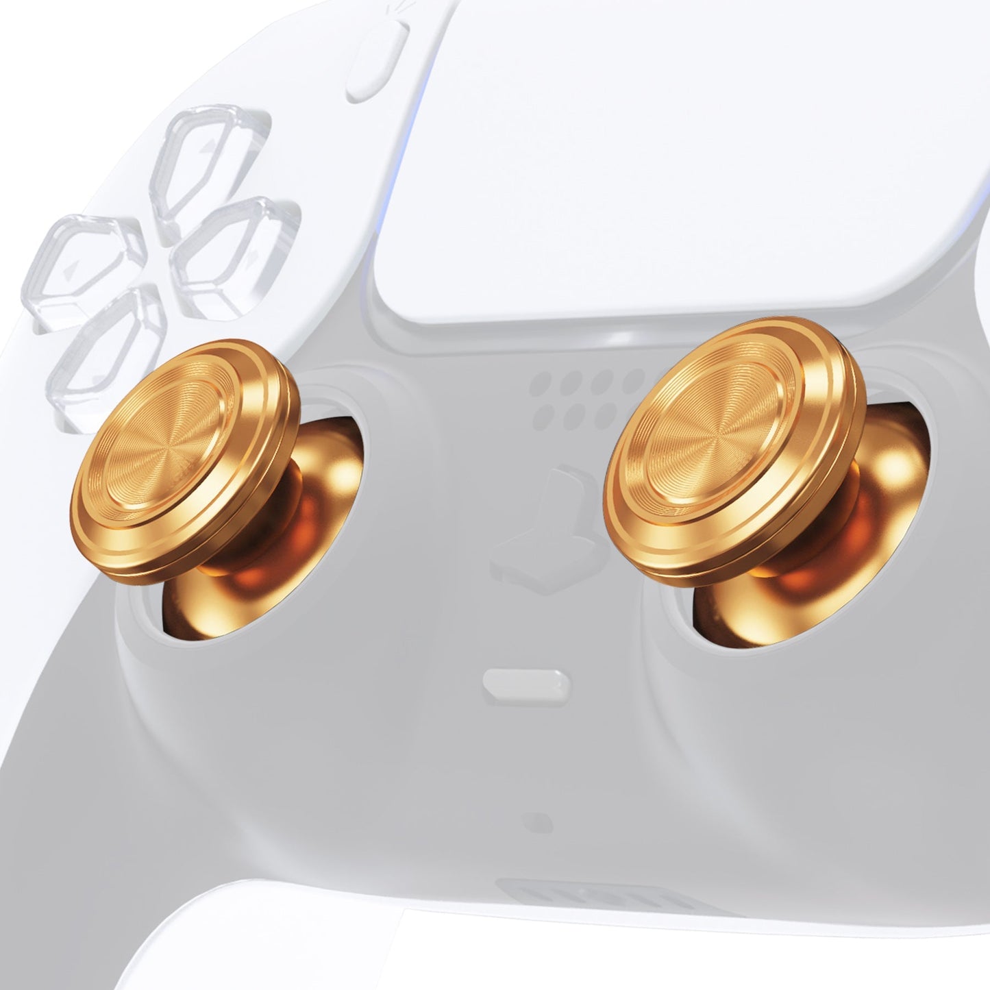 eXtremeRate Retail Custom Gold Metal Thumbsticks for ps5 Controller, Replacement Aluminum Analog Stick Joystick for ps4 Controller - Controller NOT Included - JPFC001