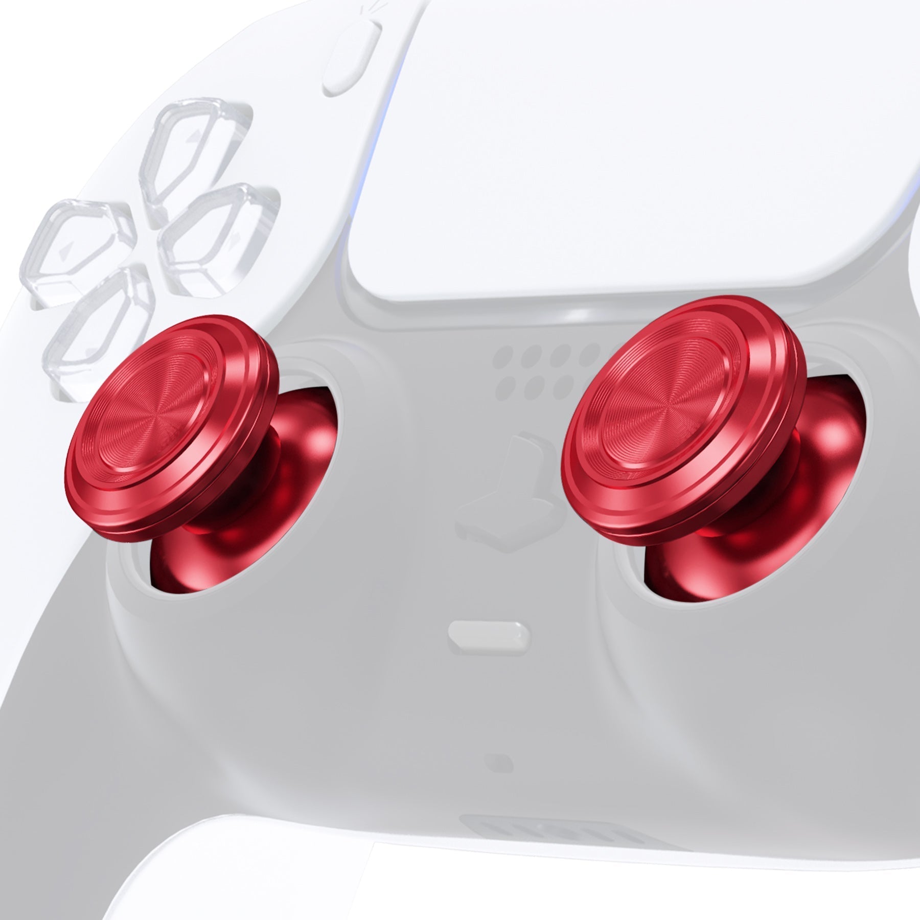 eXtremeRate Retail Custom Red Metal Thumbsticks for ps5 Controller, Replacement Aluminum Analog Stick Joystick for ps4 Controller - Controller NOT Included - JPFC003